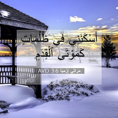 Picture 07 - مَرَاثِي إِرْمِيَا 3:6 AVD - أَسْكَنَنِي فِي ظُلُمَاتٍ - Bible Verse Picture