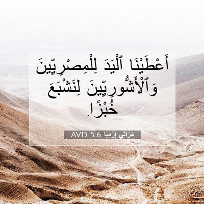 Picture 07 - مَرَاثِي إِرْمِيَا 5:6 AVD - أَعْطَيْنَا ٱلْيَدَ - Bible Verse Picture