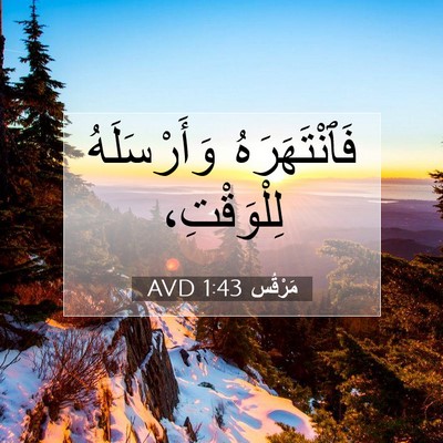 Picture 07 - مَرْقُس 1:43 AVD - فَٱنْتَهَرَهُ - Bible Verse Picture