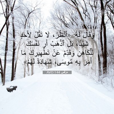 Picture 07 - مَرْقُس 1:44 AVD - وَقَالَ لَهُ: «ٱنْظُرْ، - Bible Verse Picture