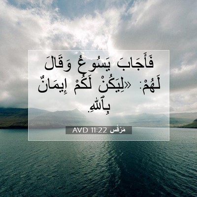 Picture 07 - مَرْقُس 11:22 AVD - فَأَجَابَ يَسُوعُ وَقَالَ - Bible Verse Picture