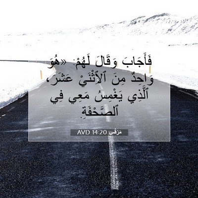 Picture 07 - مَرْقُس 14:20 AVD - فَأَجَابَ وَقَالَ لَهُمْ: - Bible Verse Picture