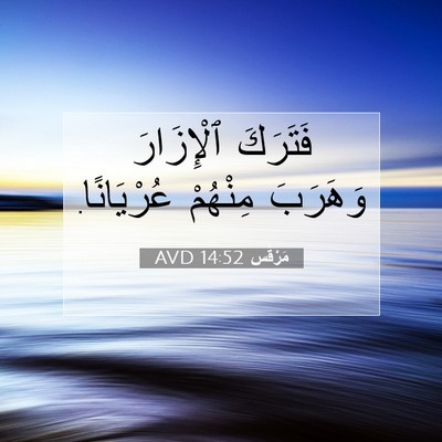 Picture 07 - مَرْقُس 14:52 AVD - فَتَرَكَ ٱلْإِزَارَ - Bible Verse Picture