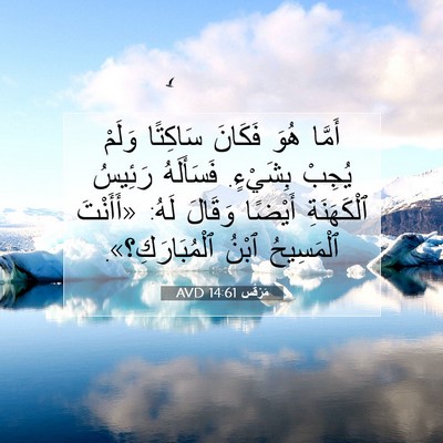 Picture 07 - مَرْقُس 14:61 AVD - أَمَّا هُوَ فَكَانَ - Bible Verse Picture