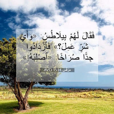 Picture 07 - مَرْقُس 15:14 AVD - فَقَالَ لَهُمْ بِيلَاطُسُ: - Bible Verse Picture