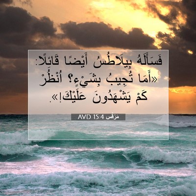 Picture 07 - مَرْقُس 15:4 AVD - فَسَأَلَهُ بِيلَاطُسُ - Bible Verse Picture