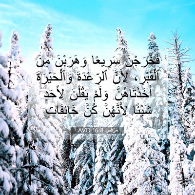 Picture 07 - مَرْقُس 16:8 AVD - فَخَرَجْنَ سَرِيعًا - Bible Verse Picture