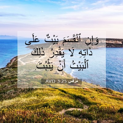 Picture 07 - مَرْقُس 3:25 AVD - وَإِنِ ٱنْقَسَمَ بَيْتٌ - Bible Verse Picture