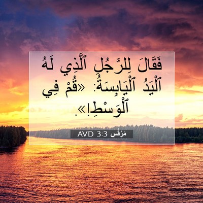 Picture 07 - مَرْقُس 3:3 AVD - فَقَالَ لِلرَّجُلِ - Bible Verse Picture