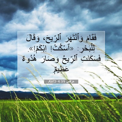 Picture 07 - مَرْقُس 4:39 AVD - فَقَامَ وَٱنْتَهَرَ - Bible Verse Picture