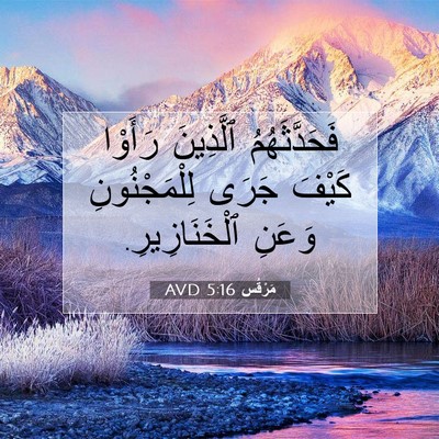 Picture 07 - مَرْقُس 5:16 AVD - فَحَدَّثَهُمُ ٱلَّذِينَ - Bible Verse Picture