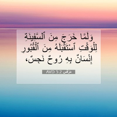 Picture 07 - مَرْقُس 5:2 AVD - وَلَمَّا خَرَجَ مِنَ - Bible Verse Picture