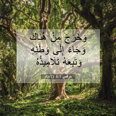 Picture 07 - مَرْقُس 6:1 AVD - وَخَرَجَ مِنْ هُنَاكَ - Bible Verse Picture