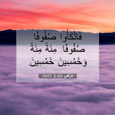 Picture 07 - مَرْقُس 6:40 AVD - فَاتَّكَأُوا صُفُوفًا - Bible Verse Picture