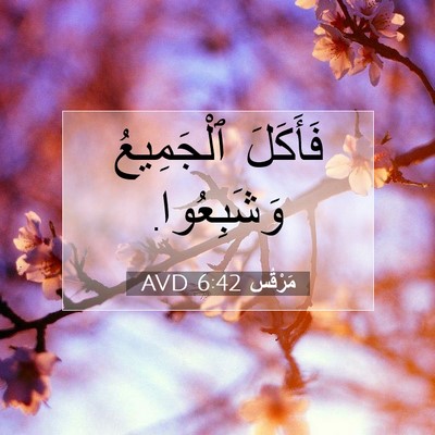 Picture 07 - مَرْقُس 6:42 AVD - فَأَكَلَ ٱلْجَمِيعُ - Bible Verse Picture