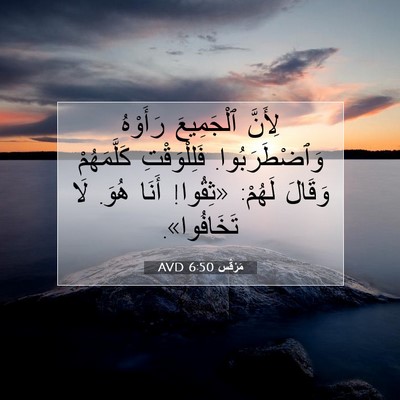 Picture 07 - مَرْقُس 6:50 AVD - لِأَنَّ ٱلْجَمِيعَ - Bible Verse Picture