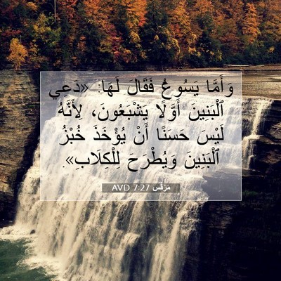 Picture 07 - مَرْقُس 7:27 AVD - وَأَمَّا يَسُوعُ فَقَالَ - Bible Verse Picture