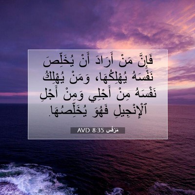 Picture 07 - مَرْقُس 8:35 AVD - فَإِنَّ مَنْ أَرَادَ أَنْ - Bible Verse Picture