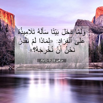 Picture 07 - مَرْقُس 9:28 AVD - وَلَمَّا دَخَلَ بَيْتًا - Bible Verse Picture