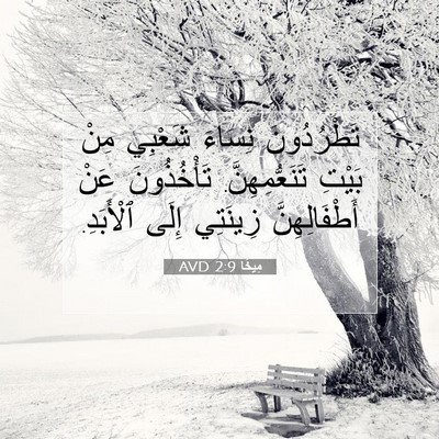 Picture 07 - مِيخَا 2:9 AVD - تَطْرُدُونَ نِسَاءَ - Bible Verse Picture
