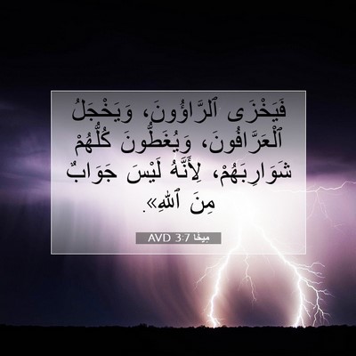 Picture 07 - مِيخَا 3:7 AVD - فَيَخْزَى ٱلرَّاؤُونَ، - Bible Verse Picture