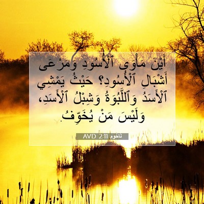 Picture 07 - نَاحُوم 2:11 AVD - أَيْنَ مَأْوَى ٱلْأُسُودِ - Bible Verse Picture
