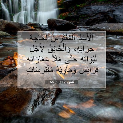 Picture 07 - نَاحُوم 2:12 AVD - ٱلْأَسَدُ ٱلْمُفْتَرِسُ - Bible Verse Picture