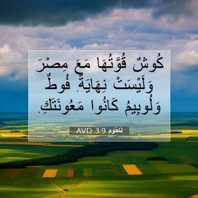 Picture 07 - نَاحُوم 3:9 AVD - كُوشٌ قُوَّتُهَا مَعَ - Bible Verse Picture