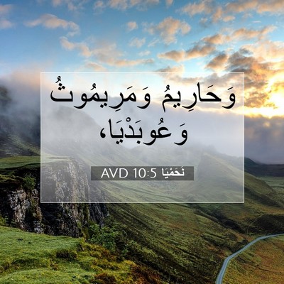 Picture 07 - نَحَمْيَا 10:5 AVD - وَحَارِيمُ وَمَرِيمُوثُ - Bible Verse Picture