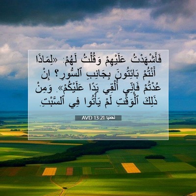 Picture 07 - نَحَمْيَا 13:21 AVD - فَأَشْهَدْتُ عَلَيْهِمْ - Bible Verse Picture