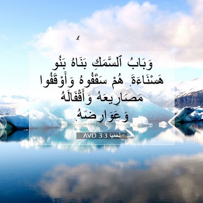 Picture 07 - نَحَمْيَا 3:3 AVD - وَبَابُ ٱلسَّمَكِ بَنَاهُ - Bible Verse Picture