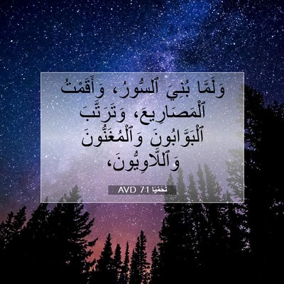 Picture 07 - نَحَمْيَا 7:1 AVD - وَلَمَّا بُنِيَ ٱلسُّورُ، - Bible Verse Picture