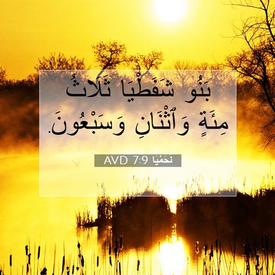 Picture 07 - نَحَمْيَا 7:9 AVD - بَنُو شَفَطْيَا ثَلَاثُ - Bible Verse Picture