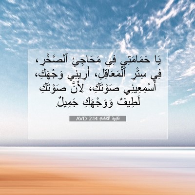 Picture 07 - نَشِيدُ ٱلْأَنْشَادِ 2:14 AVD - يَا حَمَامَتِي فِي - Bible Verse Picture