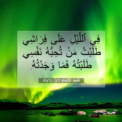 Picture 07 - نَشِيدُ ٱلْأَنْشَادِ 3:1 AVD - فِي ٱللَّيْلِ عَلَى - Bible Verse Picture