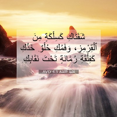 Picture 07 - نَشِيدُ ٱلْأَنْشَادِ 4:3 AVD - شَفَتَاكِ كَسِلْكَةٍ مِنَ - Bible Verse Picture