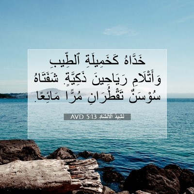 Picture 07 - نَشِيدُ ٱلْأَنْشَادِ 5:13 AVD - خَدَّاهُ كَخَمِيلَةِ - Bible Verse Picture