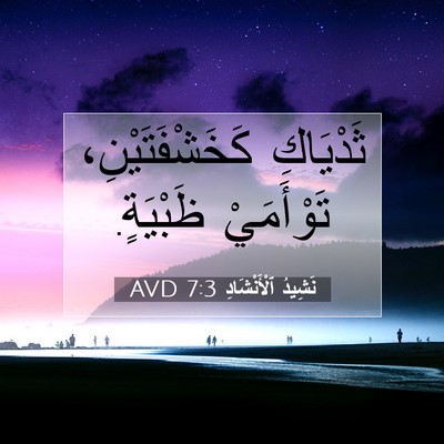 Picture 07 - نَشِيدُ ٱلْأَنْشَادِ 7:3 AVD - ثَدْيَاكِ كَخَشْفَتَيْنِ، - Bible Verse Picture