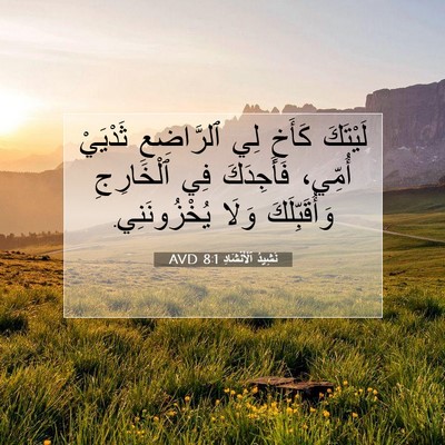 Picture 07 - نَشِيدُ ٱلْأَنْشَادِ 8:1 AVD - لَيْتَكَ كَأَخٍ لِي - Bible Verse Picture