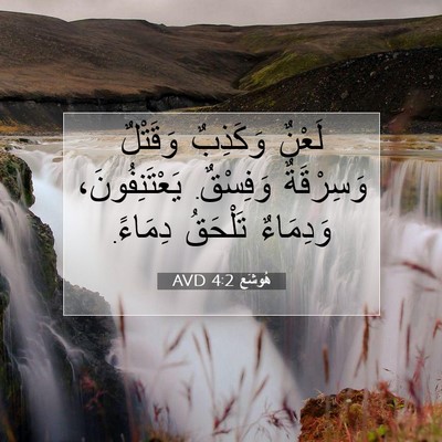 Picture 07 - هُوشَع 4:2 AVD - لَعْنٌ وَكَذِبٌ وَقَتْلٌ - Bible Verse Picture