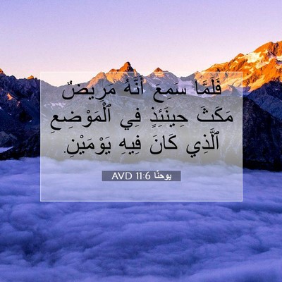 Picture 07 - يوحنَّا 11:6 AVD - فَلَمَّا سَمِعَ أَنَّهُ - Bible Verse Picture