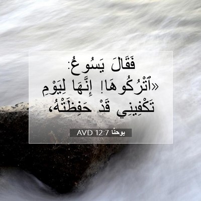 Picture 07 - يوحنَّا 12:7 AVD - فَقَالَ يَسُوعُ: - Bible Verse Picture