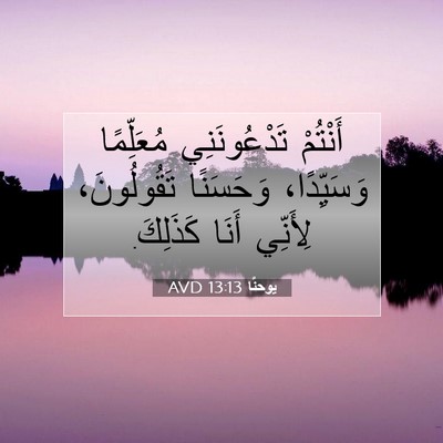 Picture 07 - يوحنَّا 13:13 AVD - أَنْتُمْ تَدْعُونَنِي - Bible Verse Picture