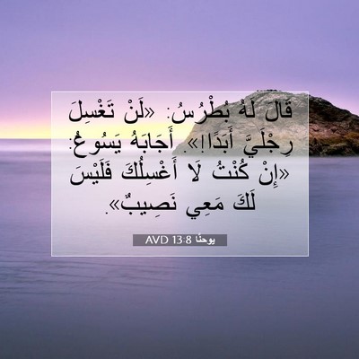 Picture 07 - يوحنَّا 13:8 AVD - قَالَ لَهُ بُطْرُسُ: «لَنْ - Bible Verse Picture