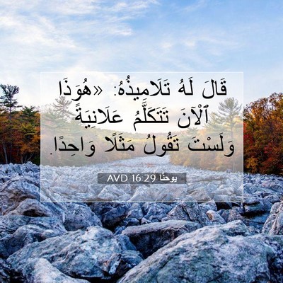 Picture 07 - يوحنَّا 16:29 AVD - قَالَ لَهُ تَلَامِيذُهُ: - Bible Verse Picture