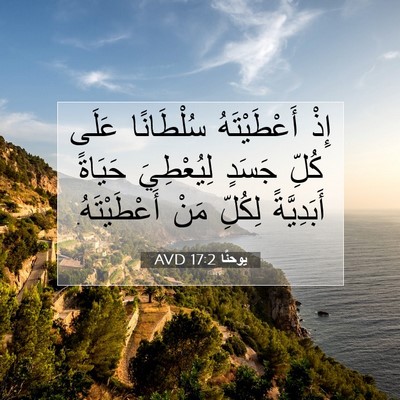 Picture 07 - يوحنَّا 17:2 AVD - إِذْ أَعْطَيْتَهُ - Bible Verse Picture