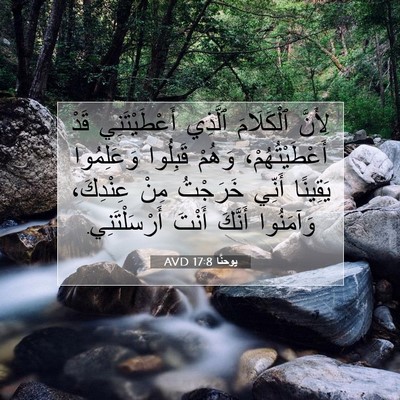 Picture 07 - يوحنَّا 17:8 AVD - لِأَنَّ ٱلْكَلَامَ - Bible Verse Picture