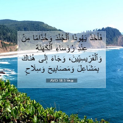 Picture 07 - يوحنَّا 18:3 AVD - فَأَخَذَ يَهُوذَا - Bible Verse Picture