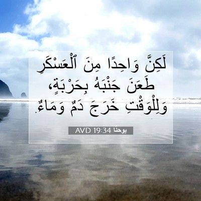 Picture 07 - يوحنَّا 19:34 AVD - لَكِنَّ وَاحِدًا مِنَ - Bible Verse Picture