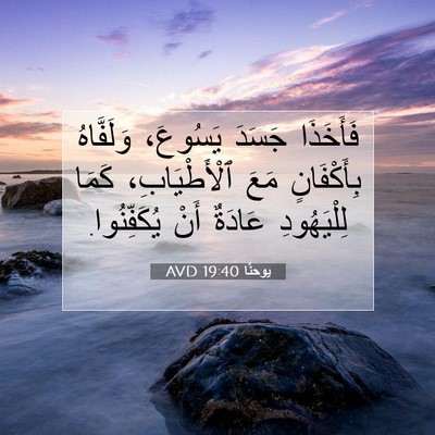 Picture 07 - يوحنَّا 19:40 AVD - فَأَخَذَا جَسَدَ يَسُوعَ، - Bible Verse Picture